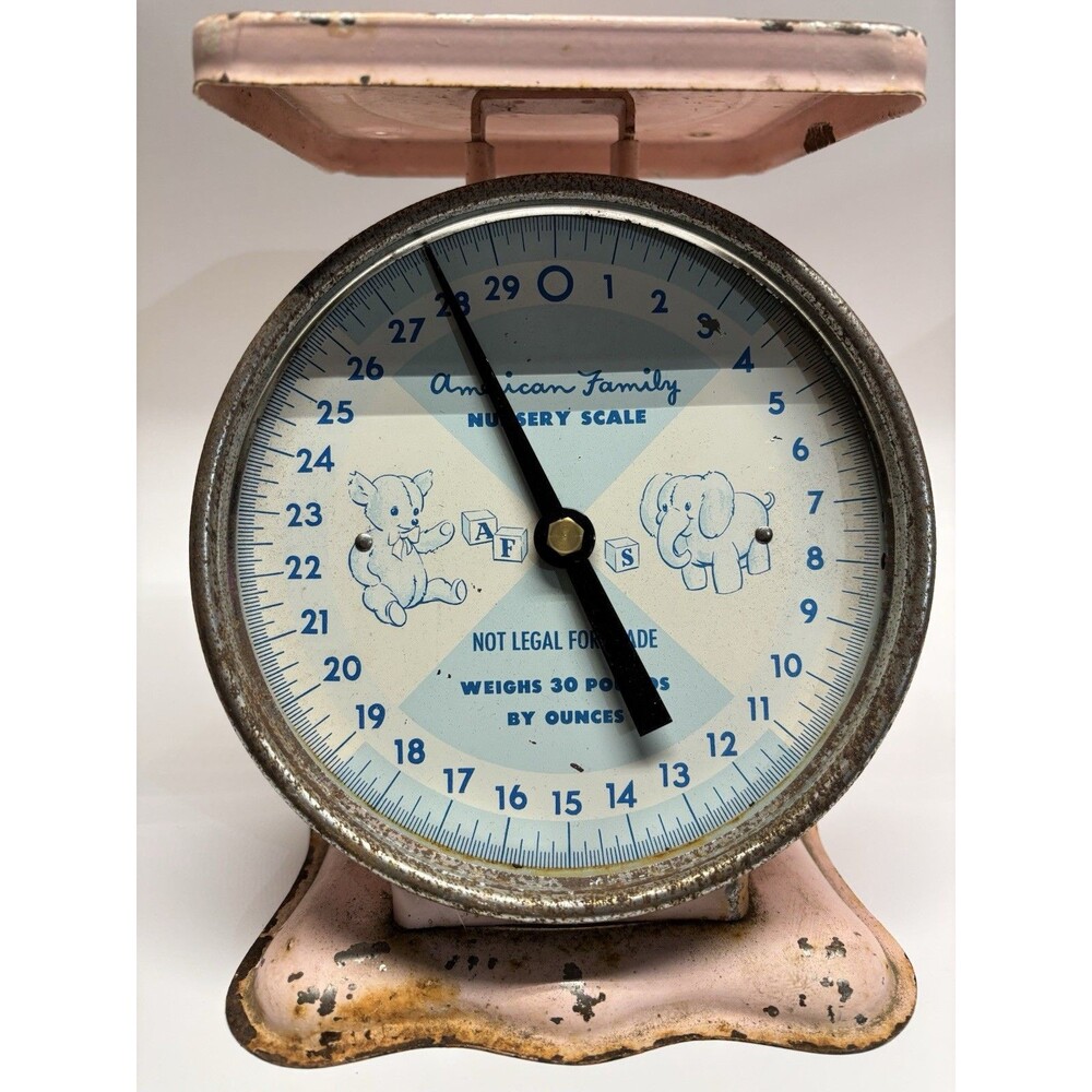 Vintage American Family Scale White Enamel Kitchen Scale 24 Lb Farmhouse Decor